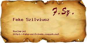 Feke Szilviusz névjegykártya