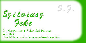 szilviusz feke business card